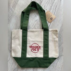 Trader Joe's Green Mini Canvas Tote Bag